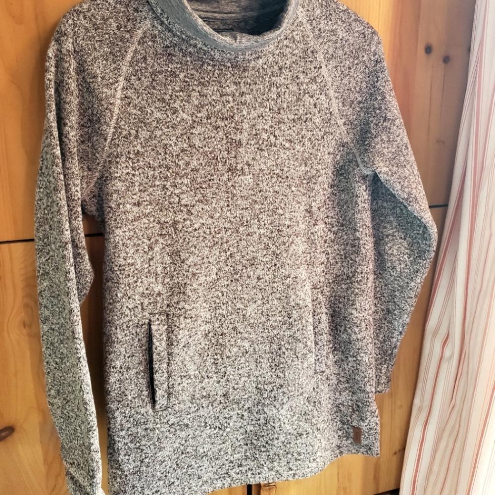 Roots Women's Brown Marled Tunic Length Fleece Top Size Small